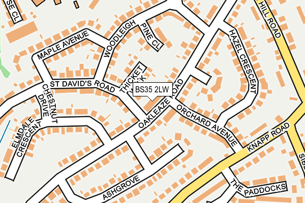 BS35 2LW map - OS OpenMap – Local (Ordnance Survey)
