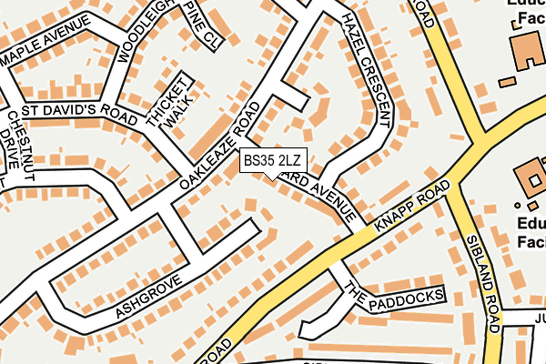 BS35 2LZ map - OS OpenMap – Local (Ordnance Survey)