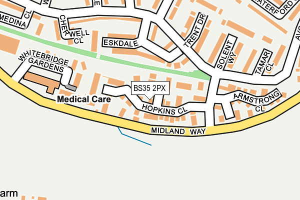 BS35 2PX map - OS OpenMap – Local (Ordnance Survey)