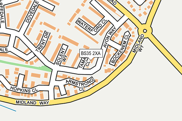 BS35 2XA map - OS OpenMap – Local (Ordnance Survey)