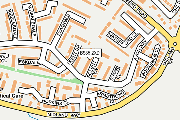 BS35 2XD map - OS OpenMap – Local (Ordnance Survey)