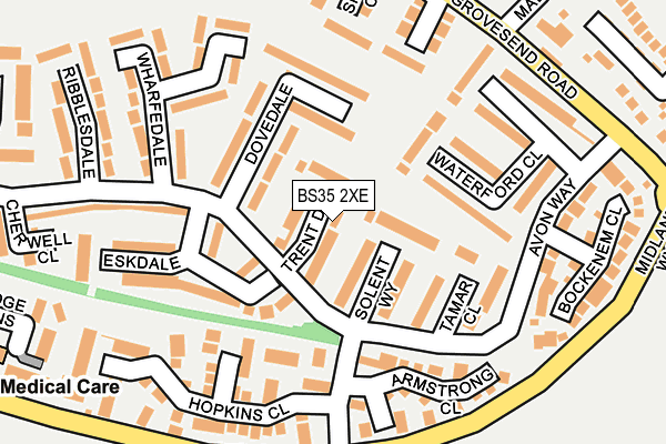 BS35 2XE map - OS OpenMap – Local (Ordnance Survey)