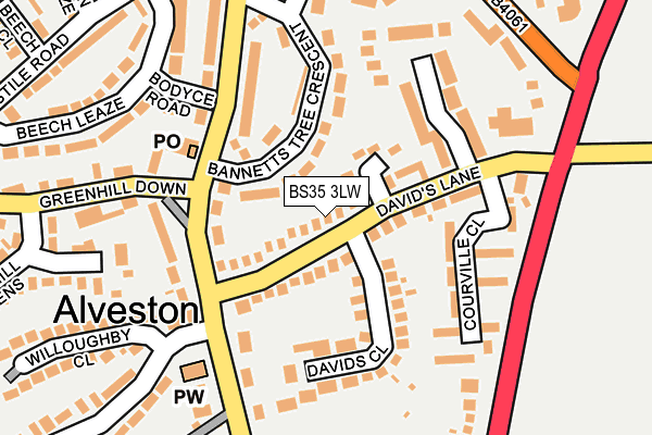 BS35 3LW map - OS OpenMap – Local (Ordnance Survey)