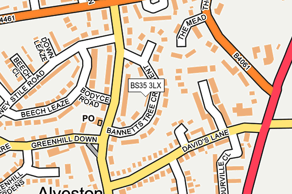 BS35 3LX map - OS OpenMap – Local (Ordnance Survey)