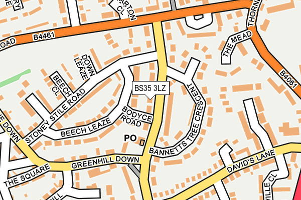 BS35 3LZ map - OS OpenMap – Local (Ordnance Survey)