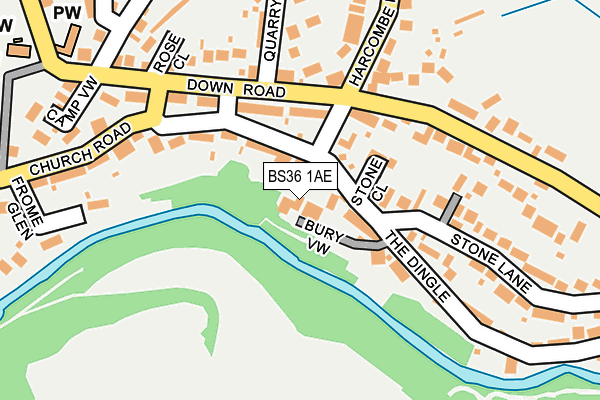 BS36 1AE map - OS OpenMap – Local (Ordnance Survey)