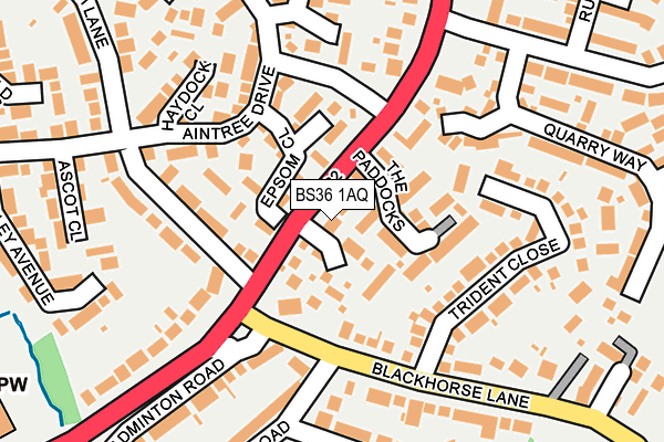 BS36 1AQ map - OS OpenMap – Local (Ordnance Survey)
