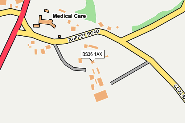 BS36 1AX map - OS OpenMap – Local (Ordnance Survey)