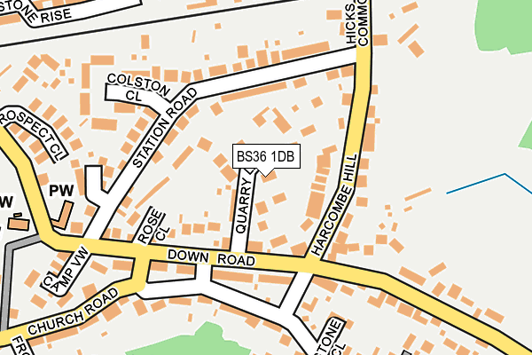 BS36 1DB map - OS OpenMap – Local (Ordnance Survey)