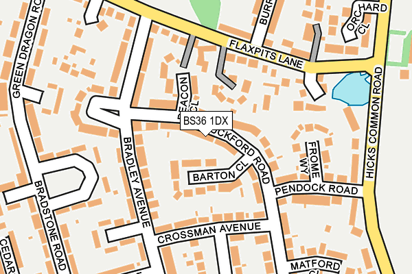 BS36 1DX map - OS OpenMap – Local (Ordnance Survey)