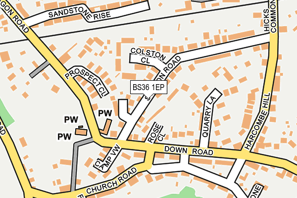 BS36 1EP map - OS OpenMap – Local (Ordnance Survey)