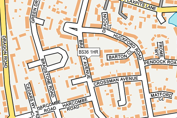 BS36 1HR map - OS OpenMap – Local (Ordnance Survey)