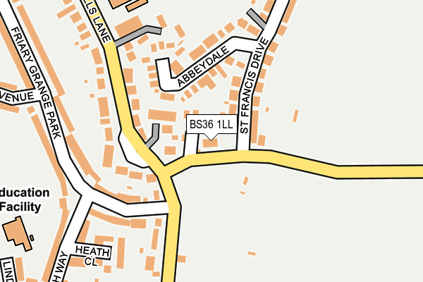 BS36 1LL map - OS OpenMap – Local (Ordnance Survey)