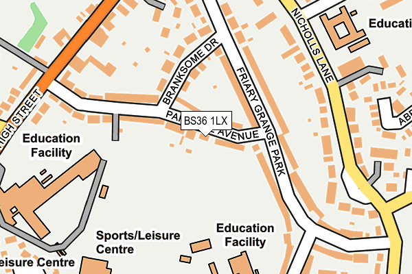 BS36 1LX map - OS OpenMap – Local (Ordnance Survey)