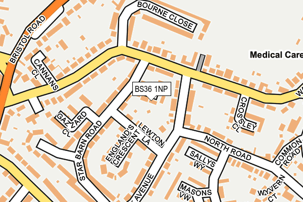 BS36 1NP map - OS OpenMap – Local (Ordnance Survey)
