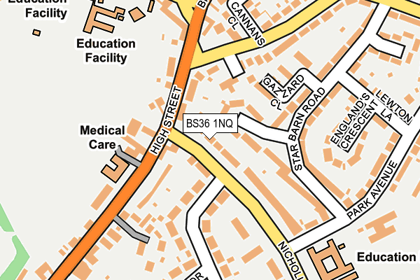 BS36 1NQ map - OS OpenMap – Local (Ordnance Survey)