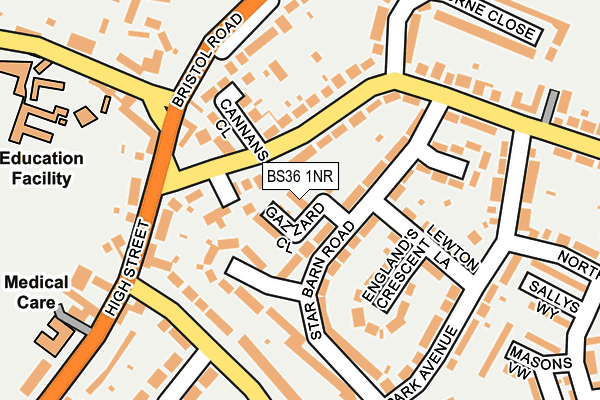 BS36 1NR map - OS OpenMap – Local (Ordnance Survey)