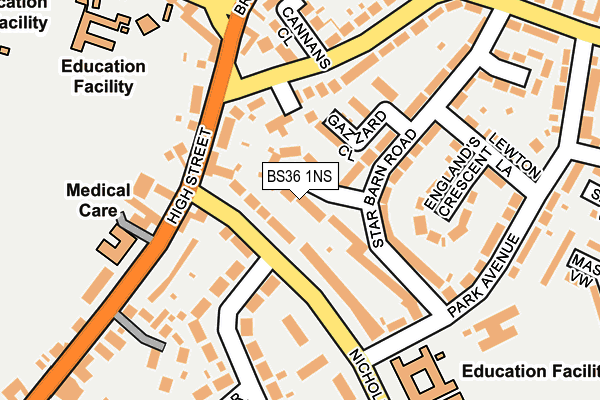 BS36 1NS map - OS OpenMap – Local (Ordnance Survey)