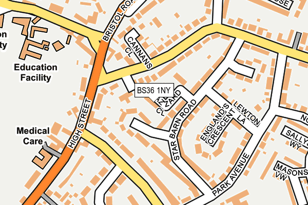 BS36 1NY map - OS OpenMap – Local (Ordnance Survey)