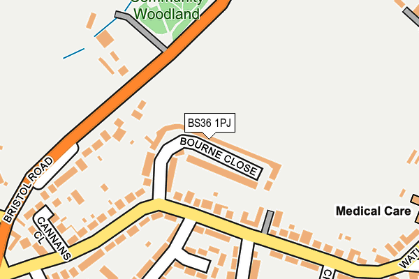 BS36 1PJ map - OS OpenMap – Local (Ordnance Survey)