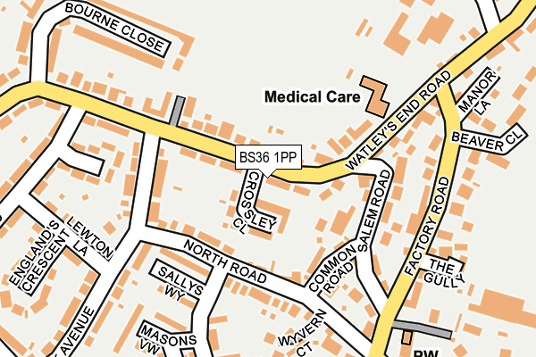BS36 1PP map - OS OpenMap – Local (Ordnance Survey)