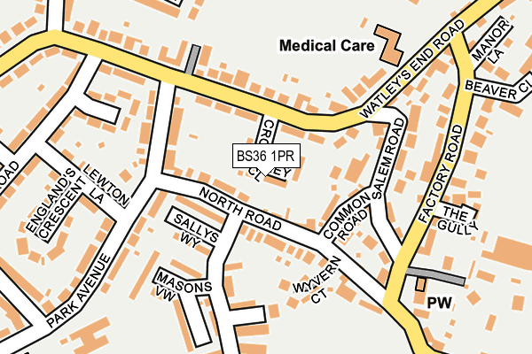 BS36 1PR map - OS OpenMap – Local (Ordnance Survey)