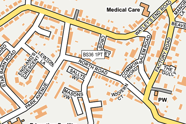 BS36 1PT map - OS OpenMap – Local (Ordnance Survey)