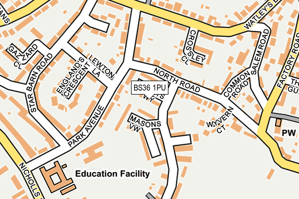 BS36 1PU map - OS OpenMap – Local (Ordnance Survey)