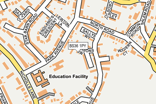 BS36 1PY map - OS OpenMap – Local (Ordnance Survey)