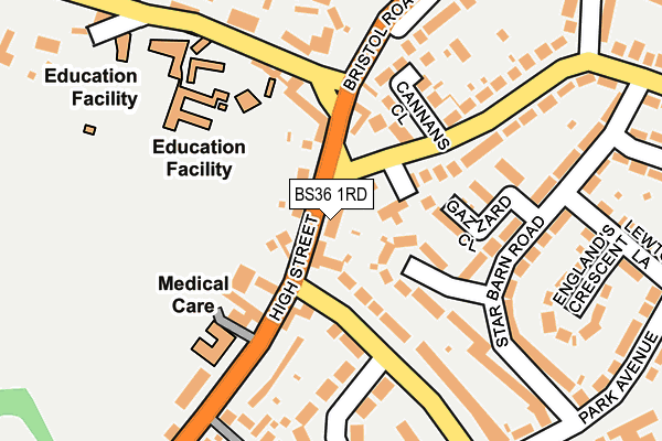 BS36 1RD map - OS OpenMap – Local (Ordnance Survey)