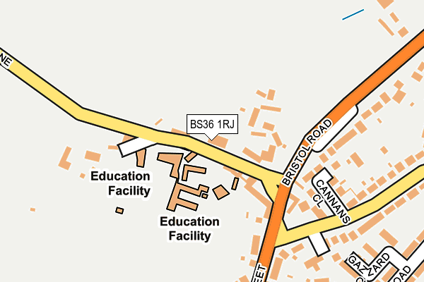 BS36 1RJ map - OS OpenMap – Local (Ordnance Survey)