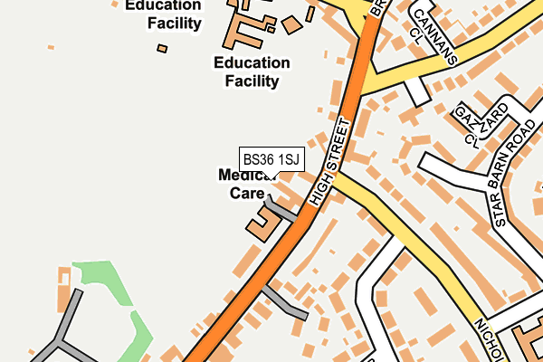 BS36 1SJ map - OS OpenMap – Local (Ordnance Survey)