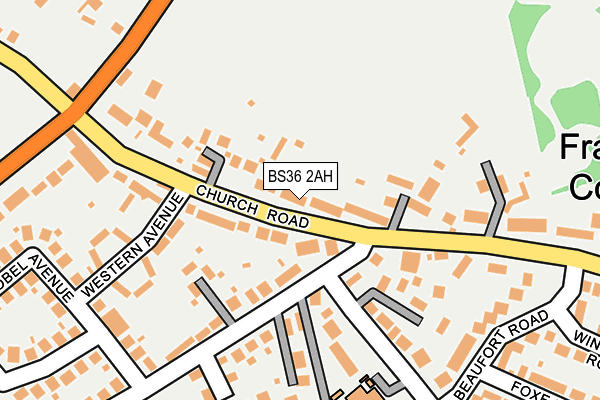 BS36 2AH map - OS OpenMap – Local (Ordnance Survey)