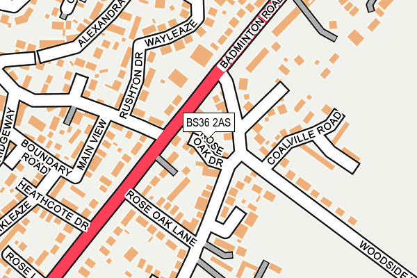 BS36 2AS map - OS OpenMap – Local (Ordnance Survey)