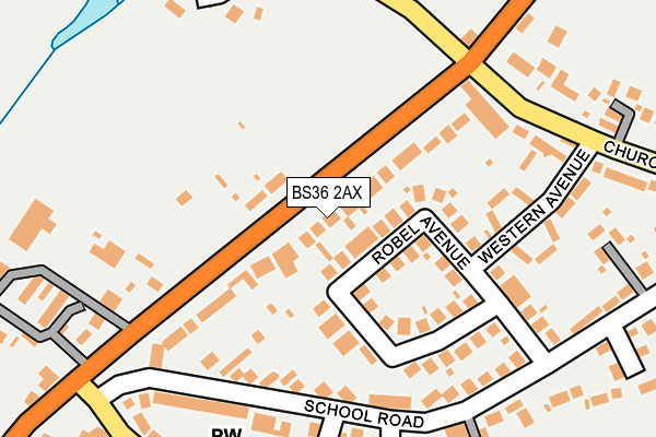 BS36 2AX map - OS OpenMap – Local (Ordnance Survey)