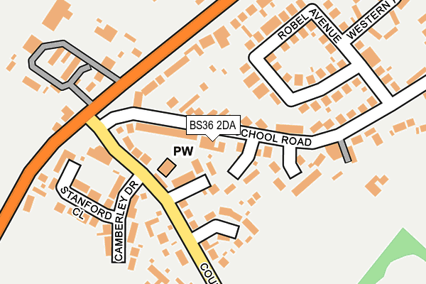 BS36 2DA map - OS OpenMap – Local (Ordnance Survey)