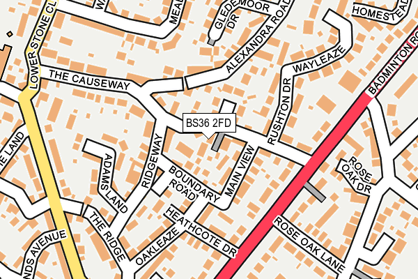 BS36 2FD map - OS OpenMap – Local (Ordnance Survey)