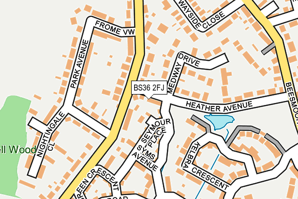 BS36 2FJ map - OS OpenMap – Local (Ordnance Survey)