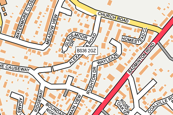 BS36 2GZ map - OS OpenMap – Local (Ordnance Survey)