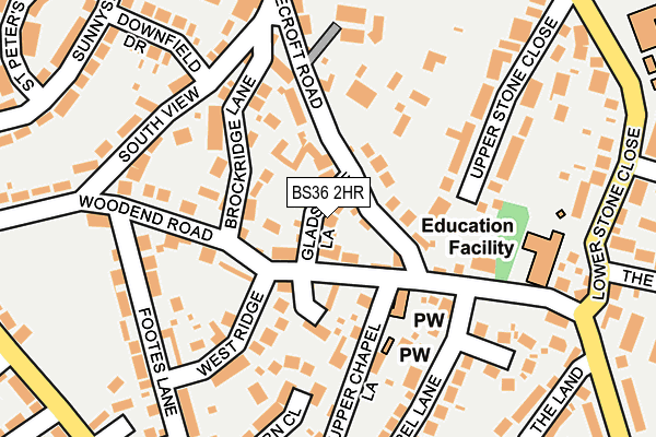 BS36 2HR map - OS OpenMap – Local (Ordnance Survey)