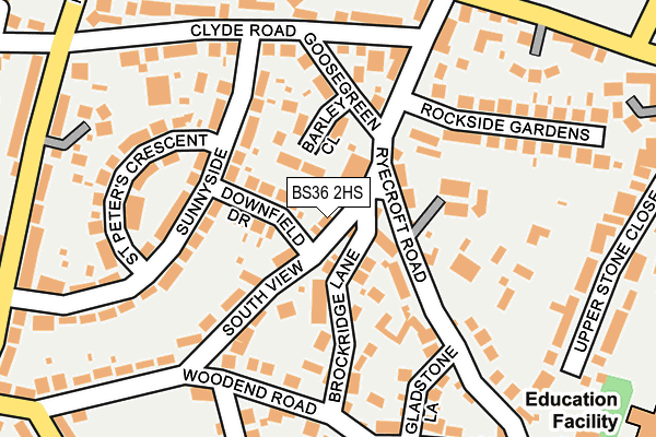 BS36 2HS map - OS OpenMap – Local (Ordnance Survey)