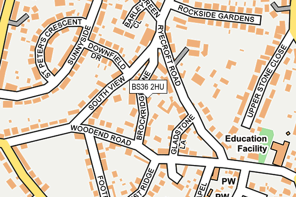 BS36 2HU map - OS OpenMap – Local (Ordnance Survey)