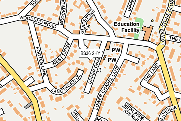 BS36 2HY map - OS OpenMap – Local (Ordnance Survey)