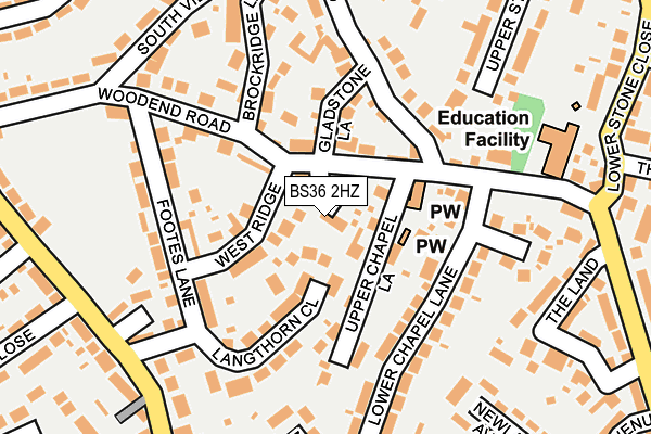 BS36 2HZ map - OS OpenMap – Local (Ordnance Survey)