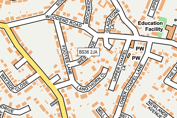 BS36 2JA map - OS OpenMap – Local (Ordnance Survey)