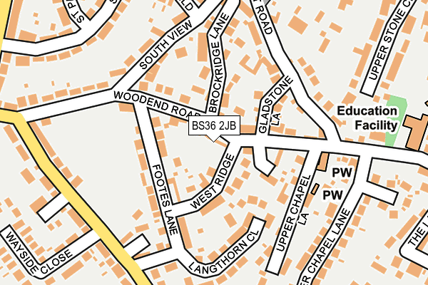 BS36 2JB map - OS OpenMap – Local (Ordnance Survey)