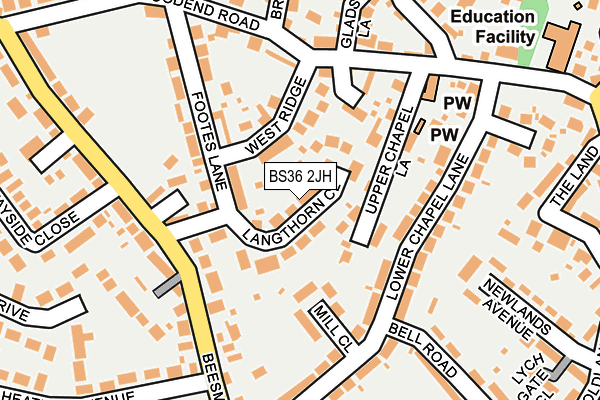 BS36 2JH map - OS OpenMap – Local (Ordnance Survey)