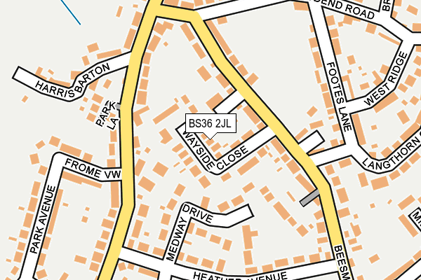 BS36 2JL map - OS OpenMap – Local (Ordnance Survey)