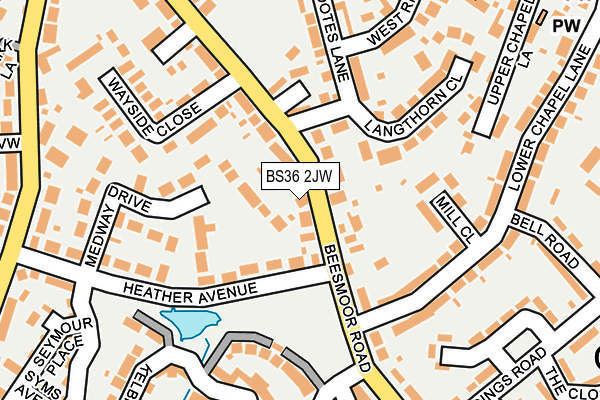 BS36 2JW map - OS OpenMap – Local (Ordnance Survey)