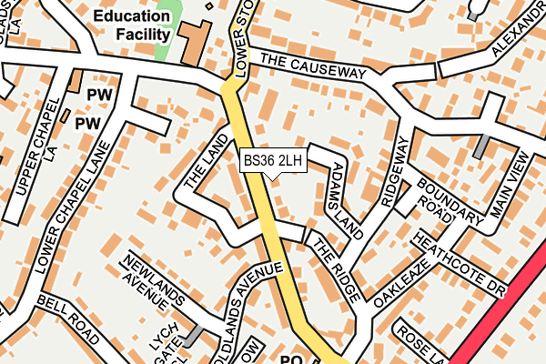 BS36 2LH map - OS OpenMap – Local (Ordnance Survey)